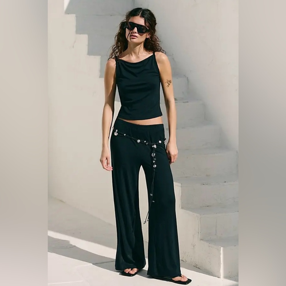 Free People Good Feels Pant Set in Black